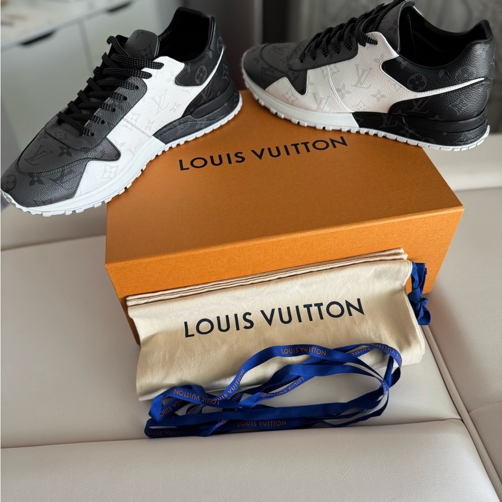 Louis Vuitton White Monogram ice and Dark Grey Sneakers